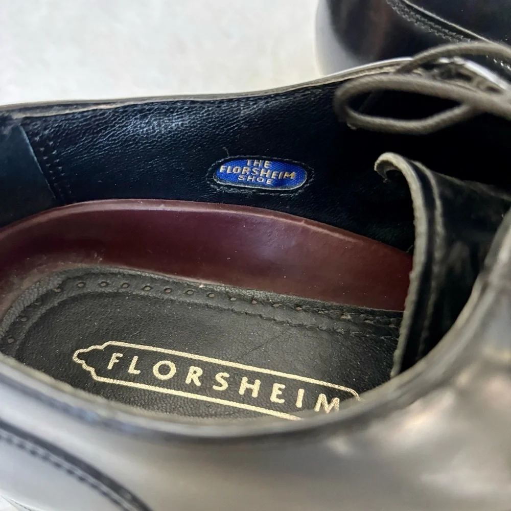 Florsheim Black Leather Oxford Men’s Shoes size 8 D